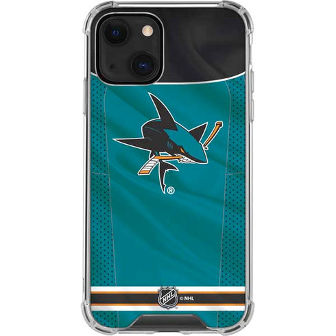 NHL San Jose Sharks Home Jersey iPhone 14 Plus Clear Case