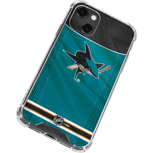 NHL San Jose Sharks Home Jersey iPhone 14 Plus Clear Case
