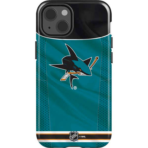 NHL San Jose Sharks Home Jersey iPhone 15 Impact Case