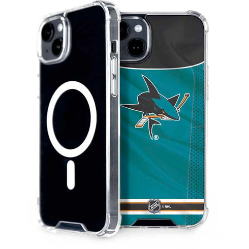 NHL San Jose Sharks Home Jersey iPhone 15 Plus MagSafe Case
