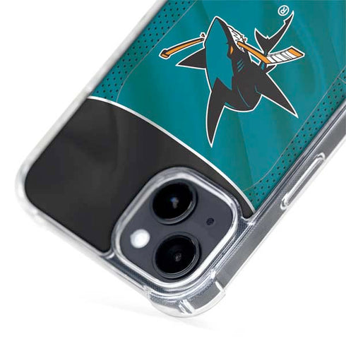 NHL San Jose Sharks Home Jersey iPhone 15 Plus MagSafe Case