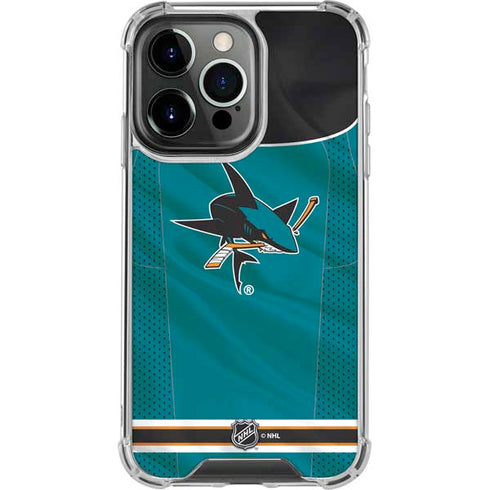 NHL San Jose Sharks Home Jersey iPhone 14 Pro Clear Case