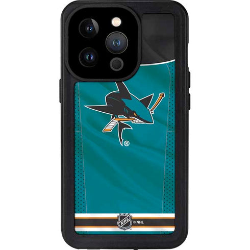 NHL San Jose Sharks Home Jersey iPhone 14 Pro Waterproof Case