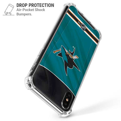 NHL San Jose Sharks Home Jersey iPhone XS Max Clear Case
