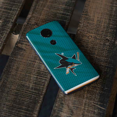 NHL San Jose Sharks Home Jersey Moto E5 Plus Skin