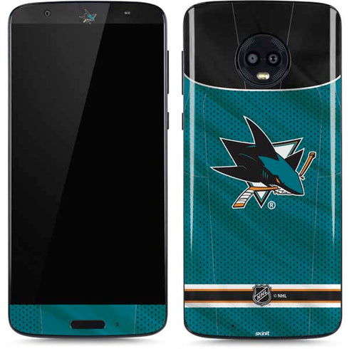 NHL San Jose Sharks Home Jersey Moto G6 Skin
