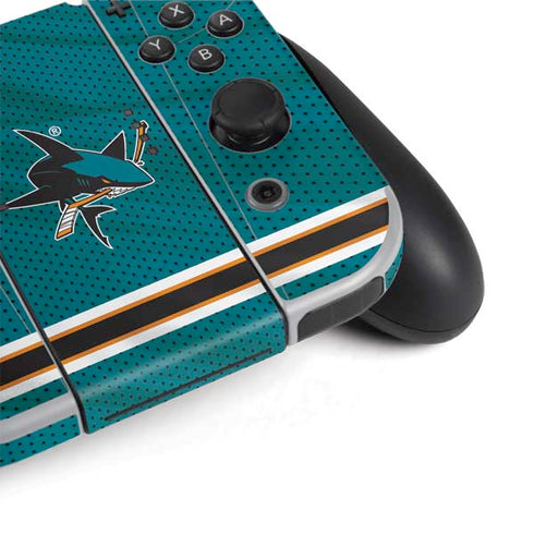 NHL San Jose Sharks Home Jersey Nintendo Switch OLED (2021) Skin