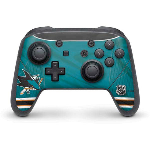 NHL San Jose Sharks Home Jersey Nintendo Switch Pro Controller Skin