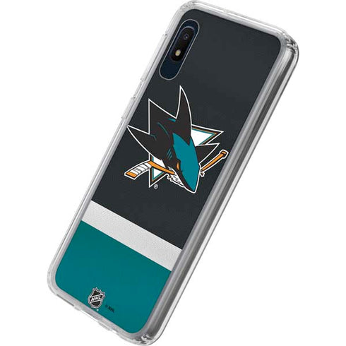 NHL San Jose Sharks Jersey Galaxy A10e Clear Case