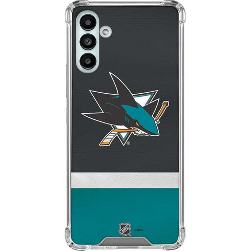 NHL San Jose Sharks Jersey Galaxy A13 5G Clear Case