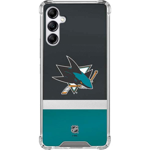 NHL San Jose Sharks Jersey Galaxy A15 5G Clear Case