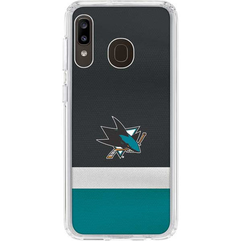NHL San Jose Sharks Jersey Galaxy A20 Clear Case