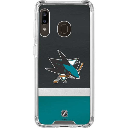 NHL San Jose Sharks Jersey Galaxy A30 Clear Case