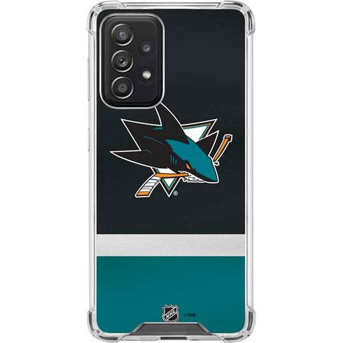 NHL San Jose Sharks Jersey Galaxy A52 5G Clear Case