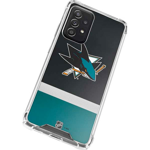 NHL San Jose Sharks Jersey Galaxy A52 5G Clear Case
