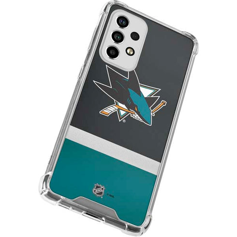 NHL San Jose Sharks Jersey Galaxy A53 5G Clear Case