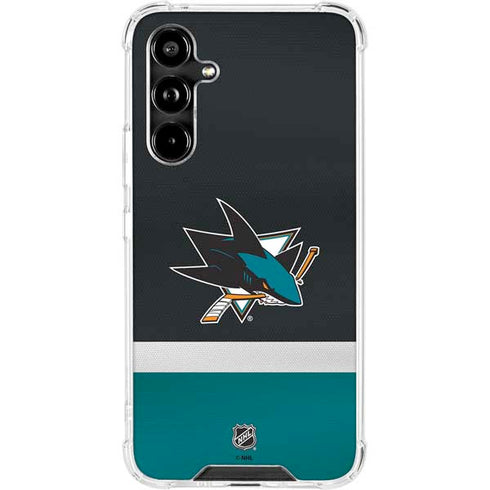 NHL San Jose Sharks Jersey Galaxy A54 5G Clear Case