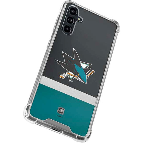 NHL San Jose Sharks Jersey Galaxy A54 5G Clear Case