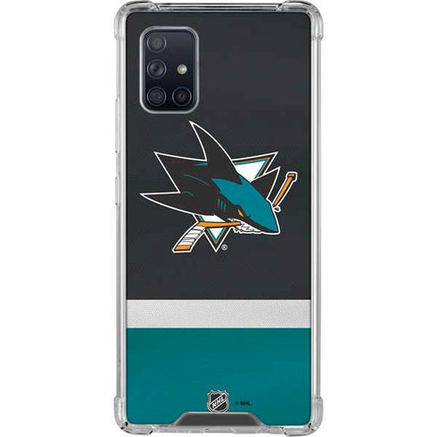 NHL San Jose Sharks Jersey Galaxy A71 5G Clear Case