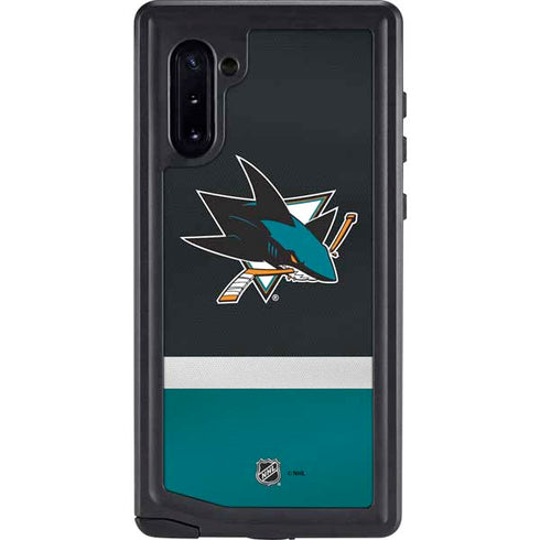 NHL San Jose Sharks Jersey Galaxy Note 10 Waterproof Case