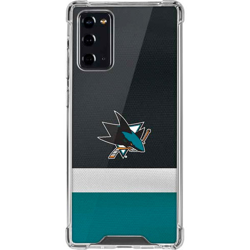 NHL San Jose Sharks Jersey Galaxy Note20 5G Clear Case