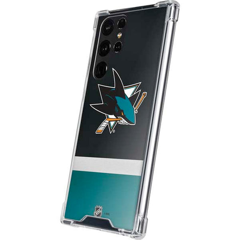 NHL San Jose Sharks Jersey Galaxy S22 Ultra Clear Case