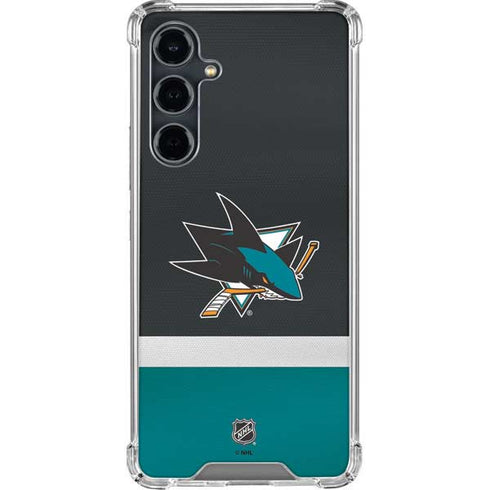 NHL San Jose Sharks Jersey Galaxy S23 FE Clear Case
