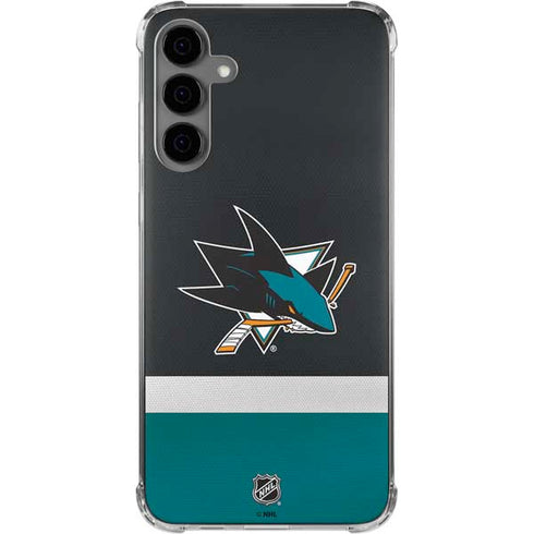 NHL San Jose Sharks Jersey Galaxy S24 Plus Clear Case