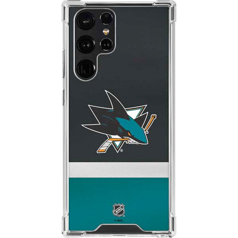 NHL San Jose Sharks Jersey Galaxy S24 Ultra Clear Case