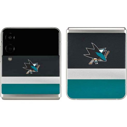 NHL San Jose Sharks Jersey Galaxy Z Flip3 5G Skin
