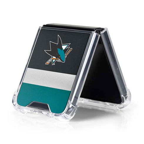 NHL San Jose Sharks Jersey Galaxy Z Flip5 5G Clear Case