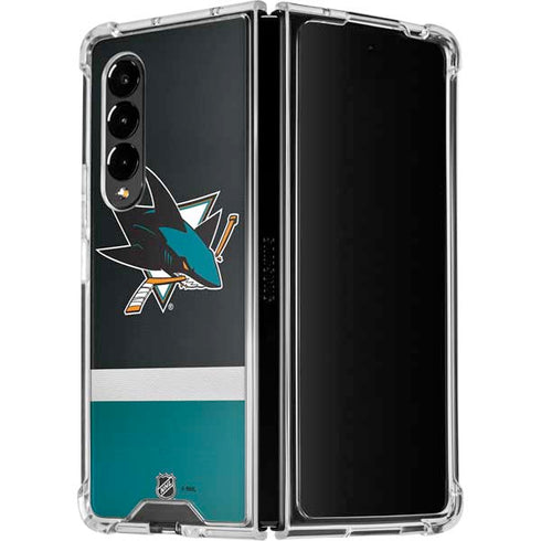 NHL San Jose Sharks Jersey Galaxy Z Fold4 5G Clear Case