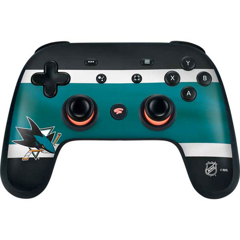 NHL San Jose Sharks Jersey Google Stadia Controller Skin