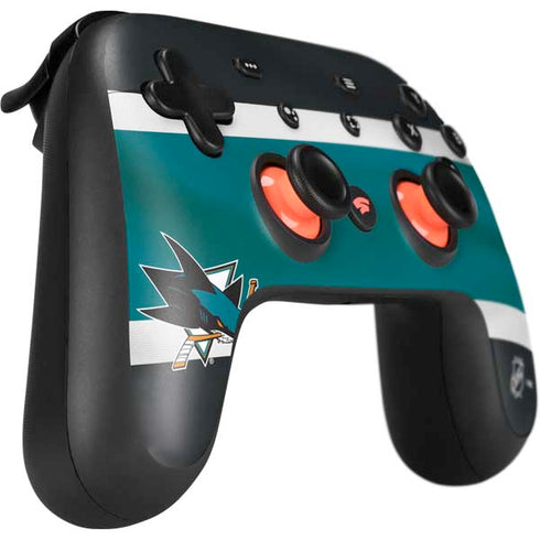NHL San Jose Sharks Jersey Google Stadia Controller Skin