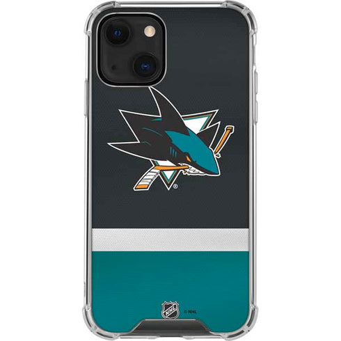 NHL San Jose Sharks Jersey iPhone 14 Plus Clear Case