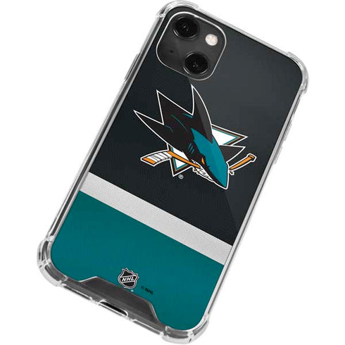 NHL San Jose Sharks Jersey iPhone 14 Plus Clear Case
