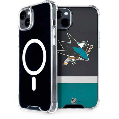 NHL San Jose Sharks Jersey iPhone 15 Plus MagSafe Case