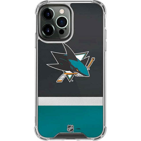 NHL San Jose Sharks Jersey iPhone 15 Pro Max Clear Case