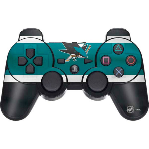 NHL San Jose Sharks Jersey PS3 Dual Shock wireless controller Skin