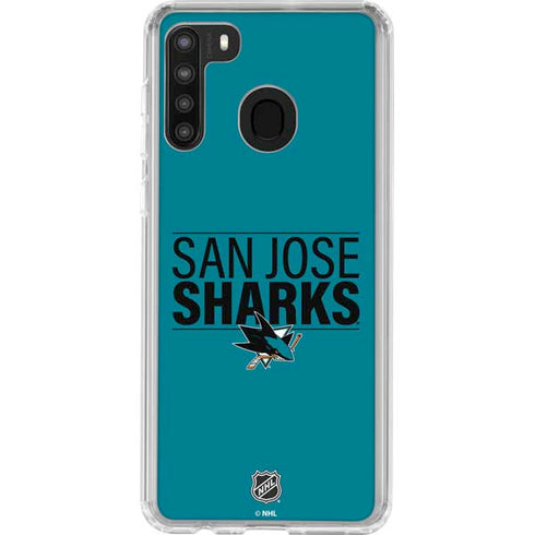 NHL San Jose Sharks Lineup Galaxy A21 Clear Case