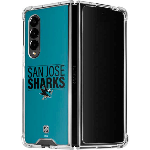 NHL San Jose Sharks Lineup Galaxy Z Fold4 5G Clear Case