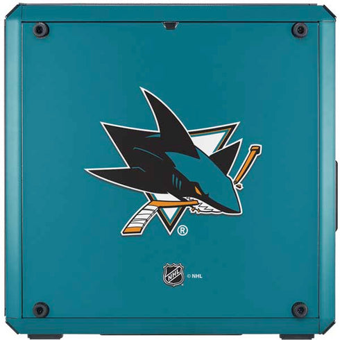 NHL San Jose Sharks Solid Background Cooler Master MasterBox Q300L Mini Tower Skin