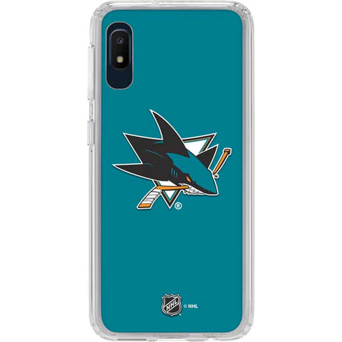 NHL San Jose Sharks Solid Background Galaxy A10e Clear Case