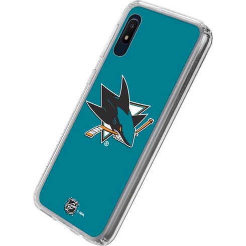 NHL San Jose Sharks Solid Background Galaxy A10e Clear Case