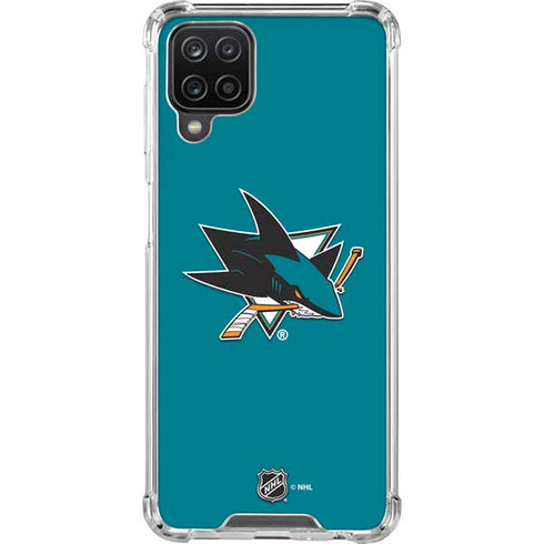 NHL San Jose Sharks Solid Background Galaxy A12 Clear Case