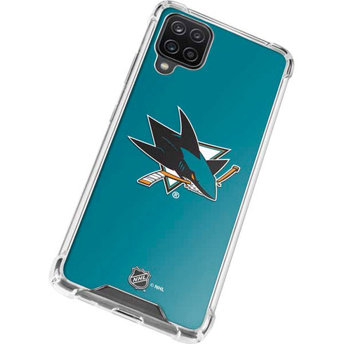 NHL San Jose Sharks Solid Background Galaxy A12 Clear Case