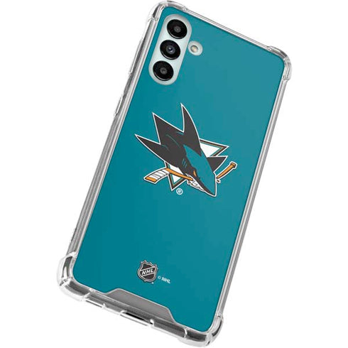 NHL San Jose Sharks Solid Background Galaxy A13 5G Clear Case