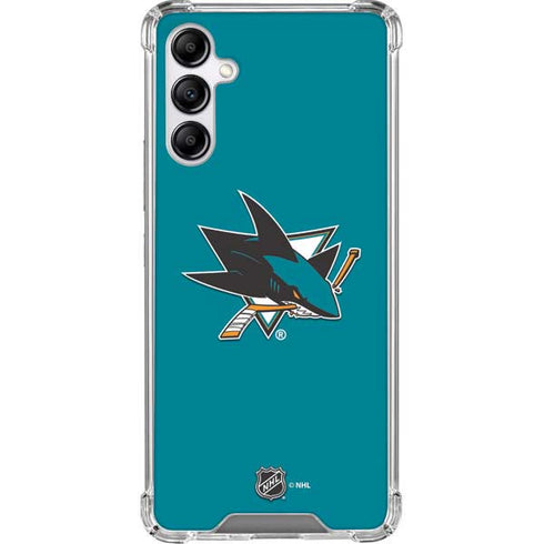 NHL San Jose Sharks Solid Background Galaxy A14 5G Clear Case
