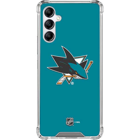 NHL San Jose Sharks Solid Background Galaxy A15 5G Clear Case