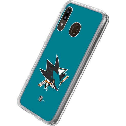 NHL San Jose Sharks Solid Background Galaxy A20 Clear Case